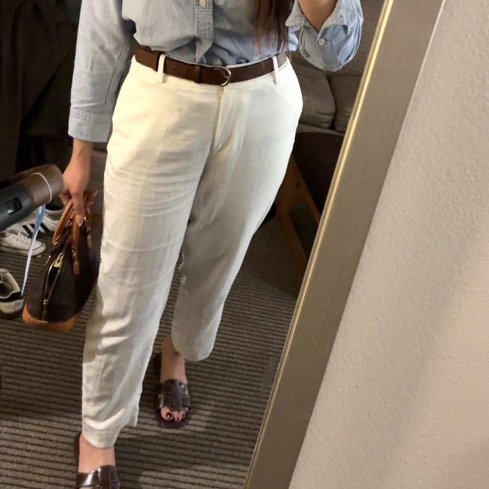 H&M Linen Blend Cropped Pants